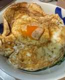 卵白焼き砂糖醤油漬け乗せ青ねぎ飯