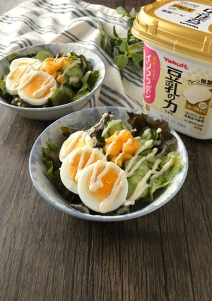 レタスとゆで卵の味噌ヨーグルトサラダ-レシピのメイン写真