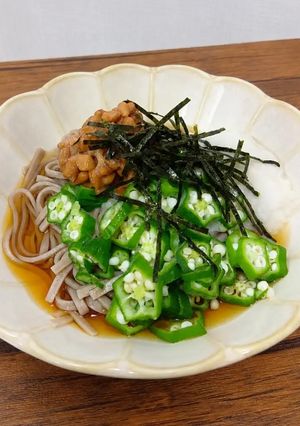 冷麺☆オクラ&長芋&納豆のネバネバ蕎麦♪-レシピのメイン写真