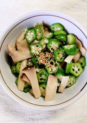 簡単 副菜 オクラと エリンギの 白だし和え✿-レシピのメイン写真