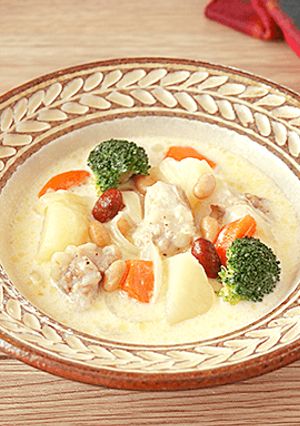 鶏肉とお豆のミルク煮-レシピのメイン写真