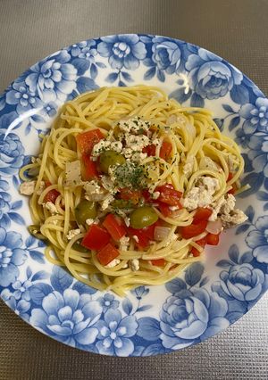鶏ひき肉とパプリカのパスタ-レシピのメイン写真
