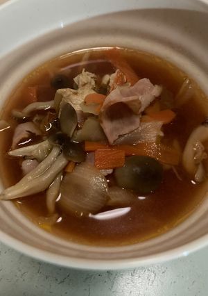 鶏肉と野菜のミネストローネ風スープ-レシピのメイン写真