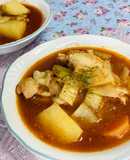手羽元出汁と香味野菜の簡単トマトスープ