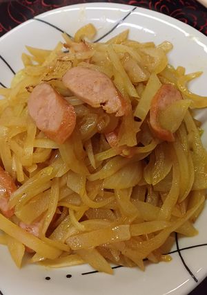 ヤーコンと玉ねぎのカレー炒め-レシピのメイン写真