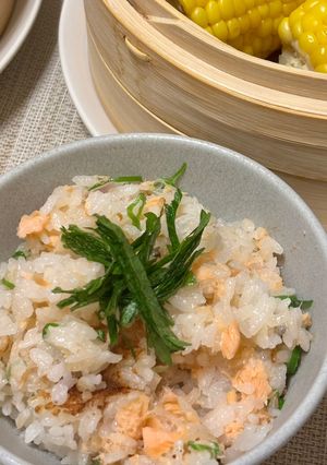 鮭土鍋ご飯-レシピのメイン写真