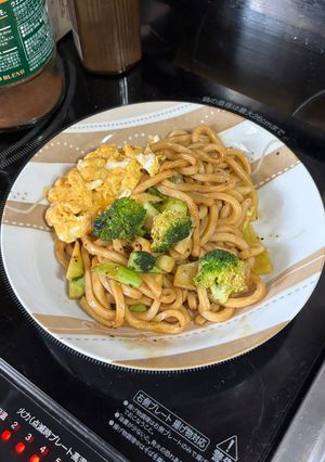 ブロッコリー焼きうどん&ふんわり卵焼き-レシピのメイン写真