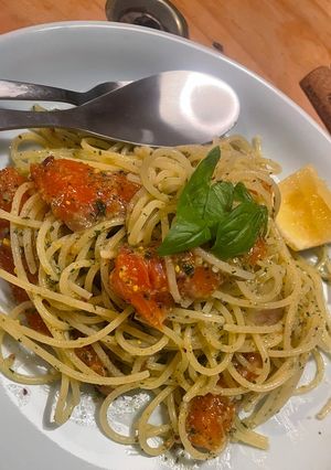 バジルとサーモンの冷製パスタ-レシピのメイン写真