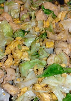 豚肉とキャベツと卵の甘辛味噌炒め-レシピのメイン写真