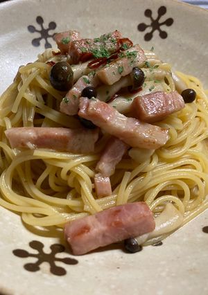 ベーコンとしめじと柚子胡椒のパスタ-レシピのメイン写真