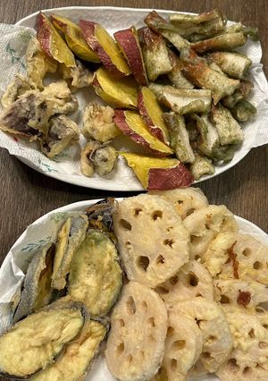 野菜の天ぷらとちくわの磯辺揚げ-レシピのメイン写真