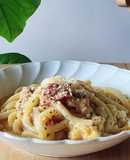 レンジ冷凍カルボナーラうどん☆洗い物なし