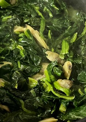 ほうれん草とあさりの炒め物-レシピのメイン写真