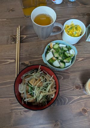 水菜と油揚げの和風焼きうどん-レシピのメイン写真