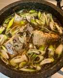 男鹿の石焼鍋風(真鯛とギバサの塩味鍋)