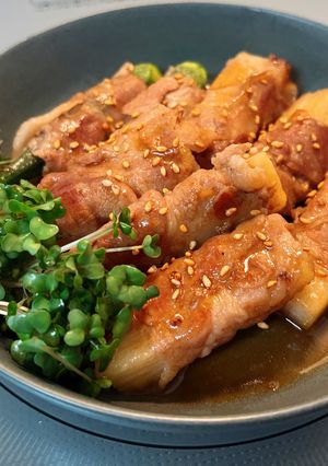 ぶたしゃぶ野菜巻き（今回はやまいも＋おくら）-レシピのメイン写真
