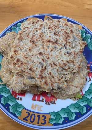 のびた麺をリメイク！簡単お好み焼き風!-レシピのメイン写真