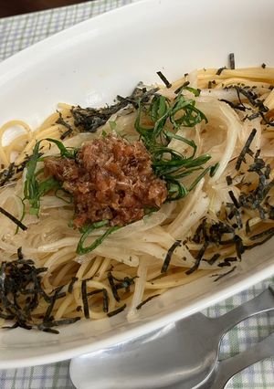簡単あっさり梅しそ和風パスタ-レシピのメイン写真