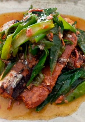 サンマの蒲焼缶で簡単♪ネギとサンマの煮物-レシピのメイン写真