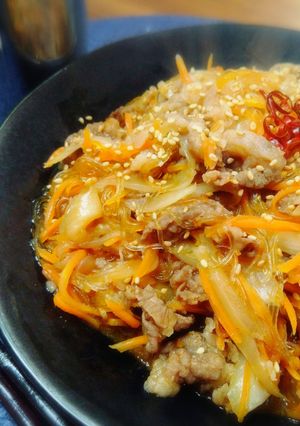 ＊新玉葱と人参と牛肉すき焼きチャプチェ＊-レシピのメイン写真