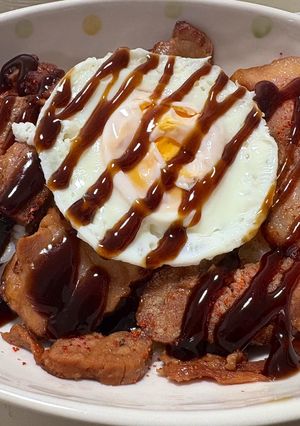 焼豚ご飯と目玉焼き-レシピのメイン写真