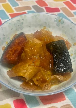 超簡単☆かぼちゃと林檎の甘酢炒め♪♪-レシピのメイン写真