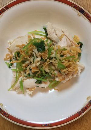 ささみと三つ葉のチキンラーメンサラダ-レシピのメイン写真