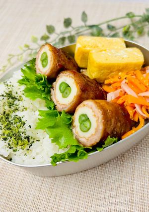インゲン入りちくわの肉巻き弁当-レシピのメイン写真