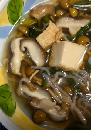 厚揚げときのこの白だししょうゆ鍋-レシピのメイン写真