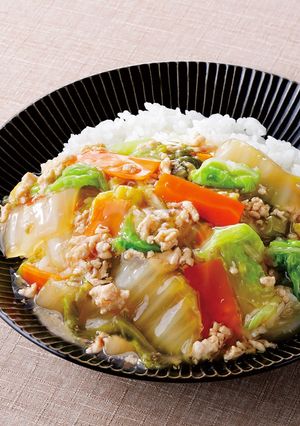 だし醤油で簡単!白菜とそぼろのあんかけ丼-レシピのメイン写真