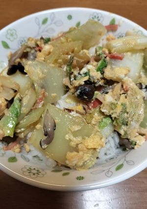 白菜と卵の丼-レシピのメイン写真