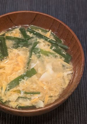 簡単！ニラと卵のお味噌汁-レシピのメイン写真