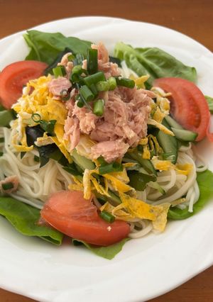 簡単♪野菜たっぷりサラダそうめん🥒-レシピのメイン写真