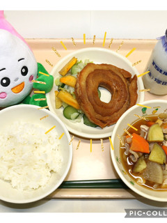 【学校給食】くるまふの揚げ煮-レシピのメイン写真