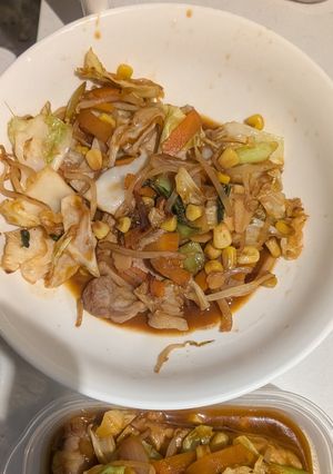 辛め野菜炒めトンテキ-レシピのメイン写真