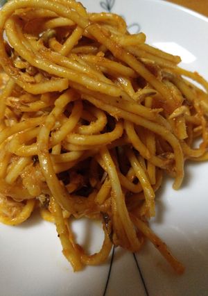 ワンパン鯖のトマトソースパスタ-レシピのメイン写真