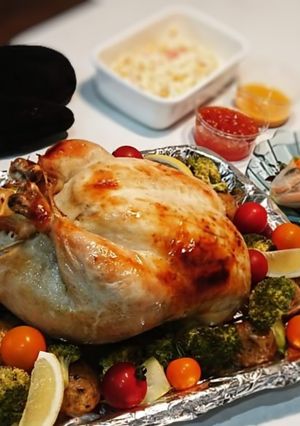 丸鶏のローストチキン-レシピのメイン写真