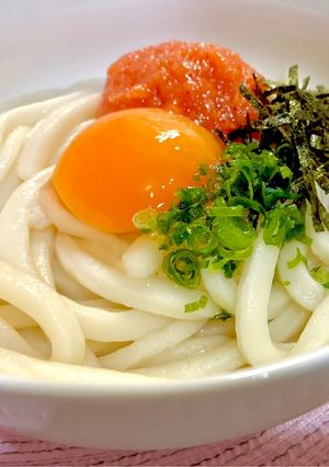 手作り出汁醤油で♡丸亀製麺風明太釜玉〜-レシピのメイン写真