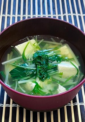 【野菜ソムリエ】京みず菜のお味噌汁-レシピのメイン写真