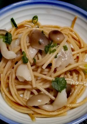 レンジでスパゲッティ、コンソメバター醤油-レシピのメイン写真