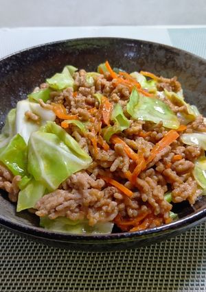 春キャベツと豚ひき肉のピリ辛味噌󠄀炒め-レシピのメイン写真