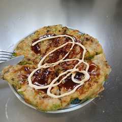 รูปของ お好み焼きで栄養えーいよぅっ