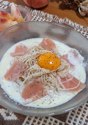 冷製カルボナーラ風そうめん-レシピのメイン写真