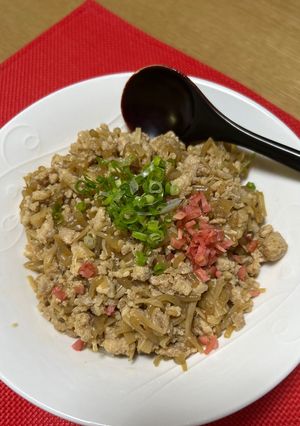 鶏そぼろ丼（エノキ、高山豆腐入）-レシピのメイン写真