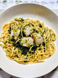 ホタテとあおさのバター和風パスタ-レシピのメイン写真