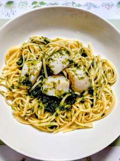 ホタテとあおさのバター和風パスタ-レシピのメイン写真