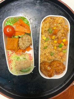 全てレンジ簡単さっぱりガパオ風炒飯弁当-レシピのメイン写真