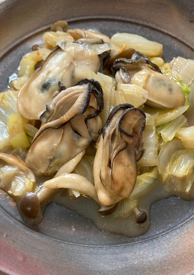 牡蠣と白菜の柚子胡椒バター蒸し-レシピのメイン写真