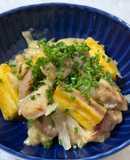 塩麹de鶏肉とサツマイモの炒め物