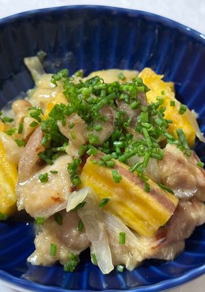 塩麹de鶏肉とサツマイモの炒め物-レシピのメイン写真